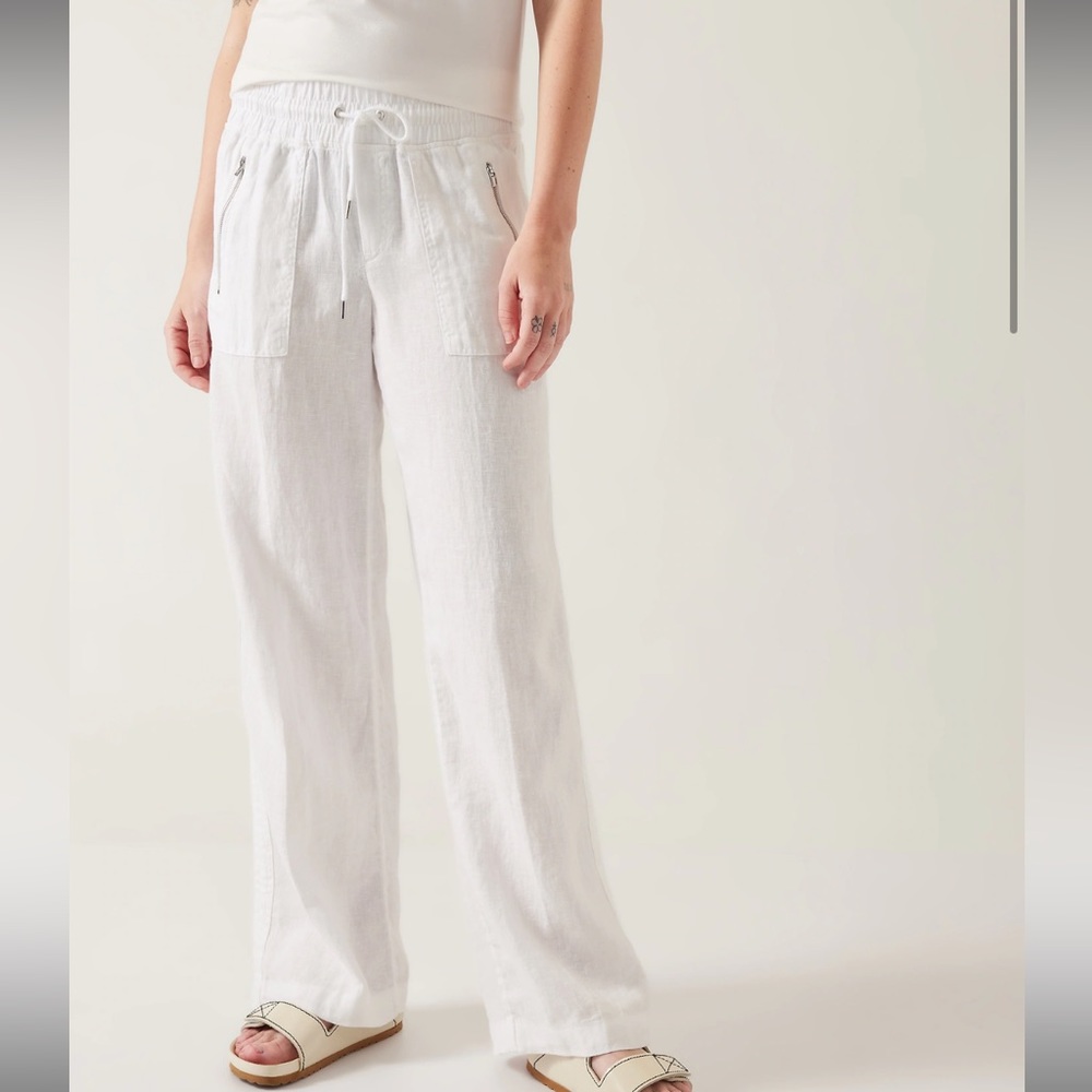 Athleta Cabo Linen Wide Leg Pant Size 4